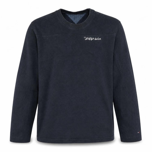 Front view of Tommy Hilfiger Men’s Black XL Crew Neck Pullover Sweatshirt