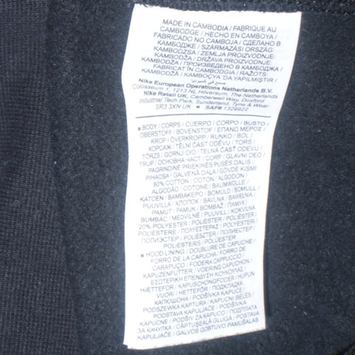 Nike Womens Black XS Pullover Hoodie Cotton Blend Casual Sportswear