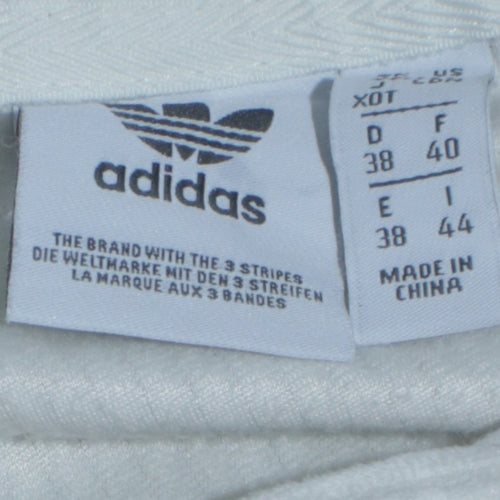 Adidas Women Ivory Pullover Hoodie Size 12 Corduroy Lined Casual