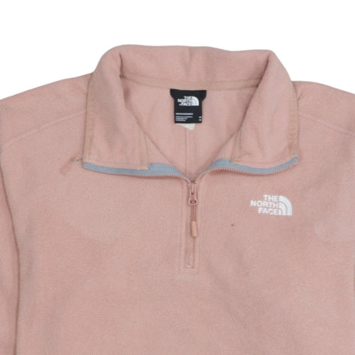 The North Face Women Pink Fleece 1/4 Zip Pullover Sweatshirt M