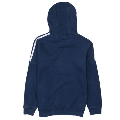 Adidas Boys Navy Blue Pullover Hoodie 11-12 Years Logo Cotton Blend Sweatshirt