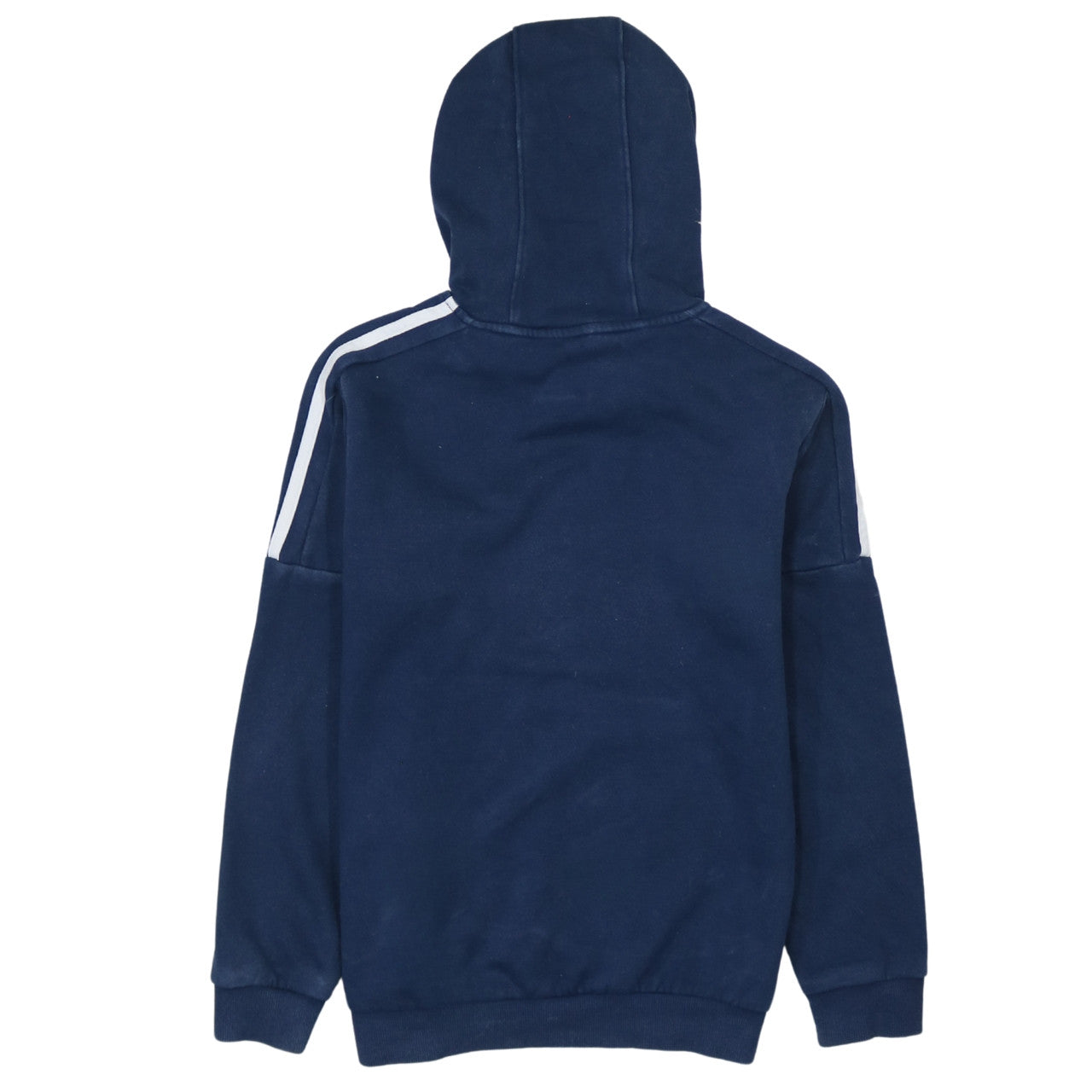 Adidas Boys Navy Blue Pullover Hoodie 11-12 Years Logo Cotton Blend Sweatshirt