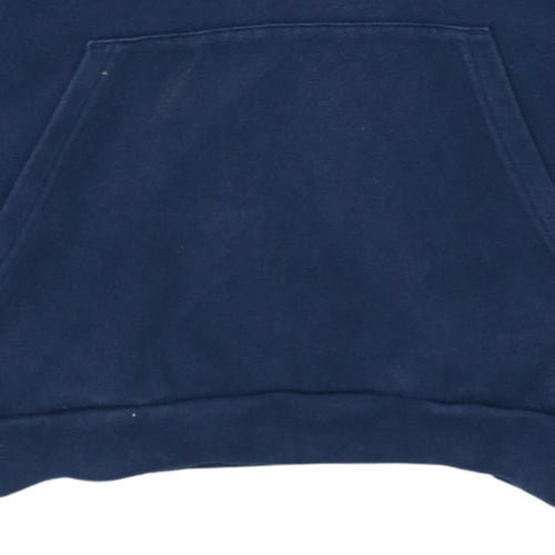 Adidas Boys Navy Blue Pullover Hoodie 11-12 Years Logo Cotton Blend Sweatshirt
