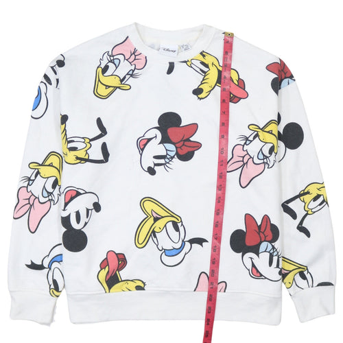 Disney Primark Cares Women's White Sweatshirt Small Minnie & Friends Print