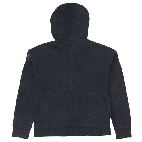 Adidas Boys Black Full Zip Hoodie 13-14 Years Regular Fit Fleece
