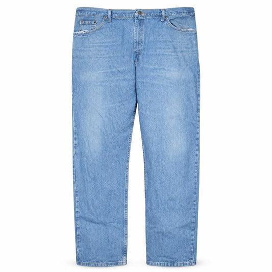 Front view of Wrangler Men's Blue 42x32 Regular Fit Straight Denim Jeans