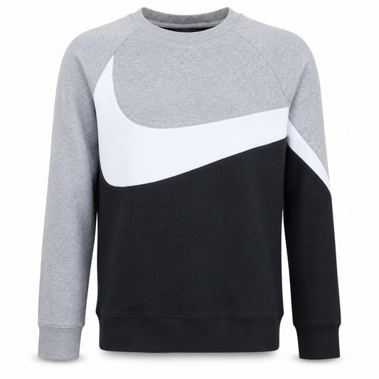 Front view of Nike Men's Grey Small Logo Pullover Sweatshirt Regular Fit