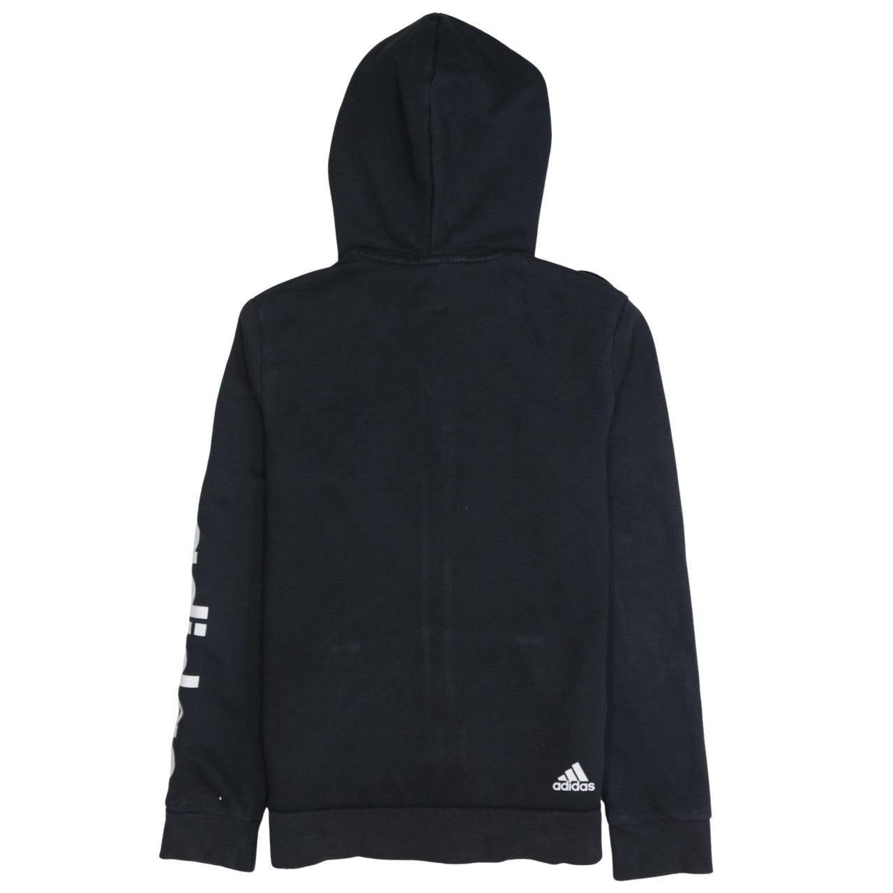 Adidas Women's Black Full Zip Hoodie M Logo Sleeve Casual Sweatshirt