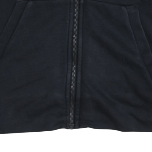 Adidas Women's Black Full Zip Hoodie M Logo Sleeve Casual Sweatshirt