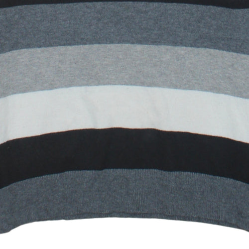 Tommy Hilfiger Men's Multicoloured V-Neck Striped Cotton Jumper L