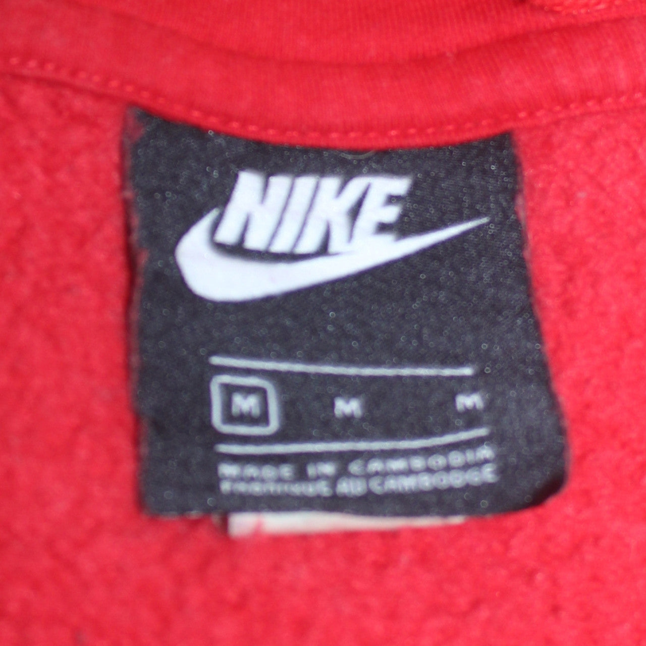 Nike Men's Red & Grey 1/2 Zip Hoodie Size M Colour Block Fleece