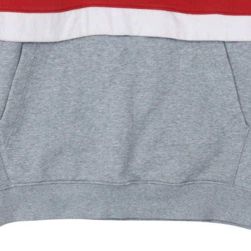 Nike Men's Red & Grey 1/2 Zip Hoodie Size M Colour Block Fleece