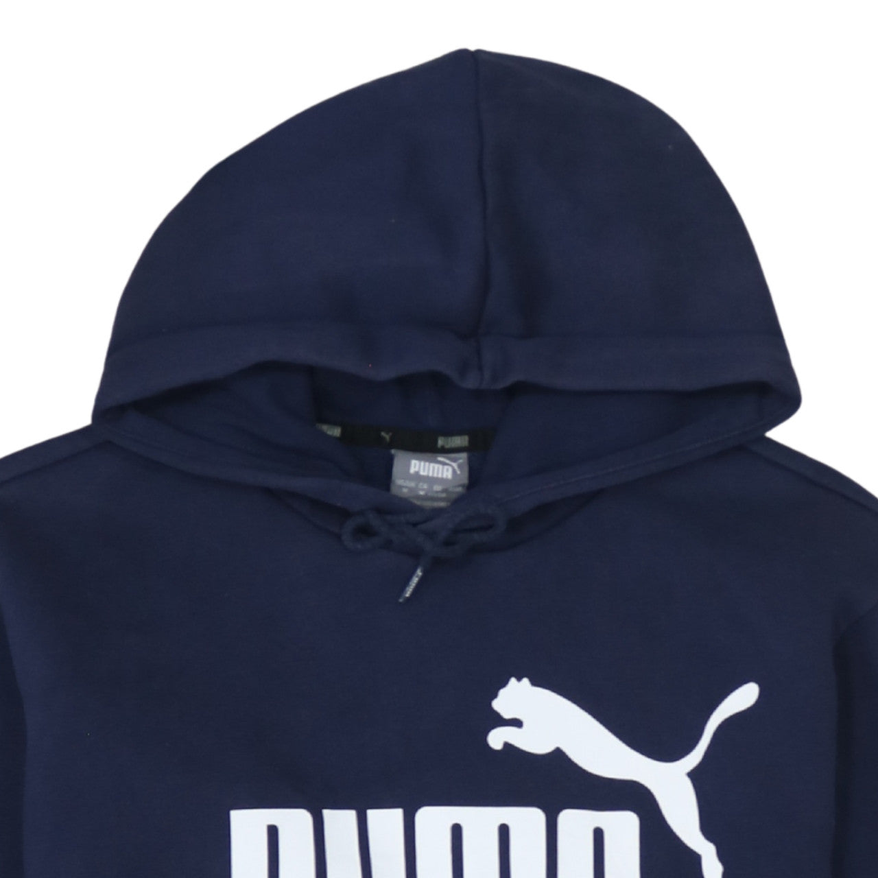 Puma Men's Blue Pullover Hoodie M Logo Fleece Sportswear
