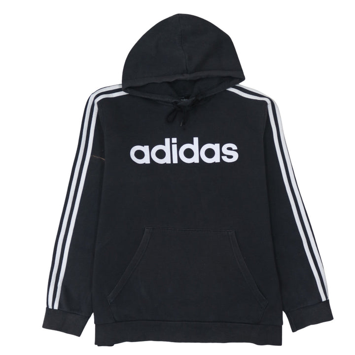 Adidas Men Black XL Pullover Hoodie Fleece Logo Sweatshirt