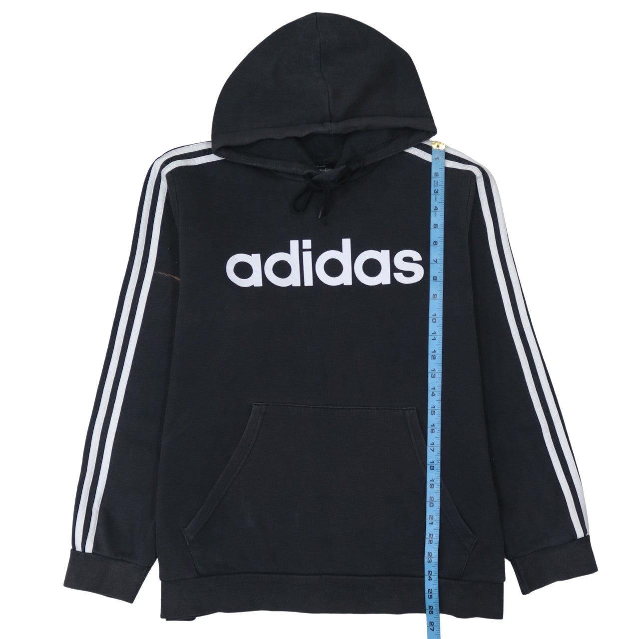 Adidas Men Black XL Pullover Hoodie Fleece Logo Sweatshirt