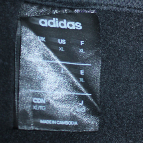 Adidas Men Black XL Pullover Hoodie Fleece Logo Sweatshirt