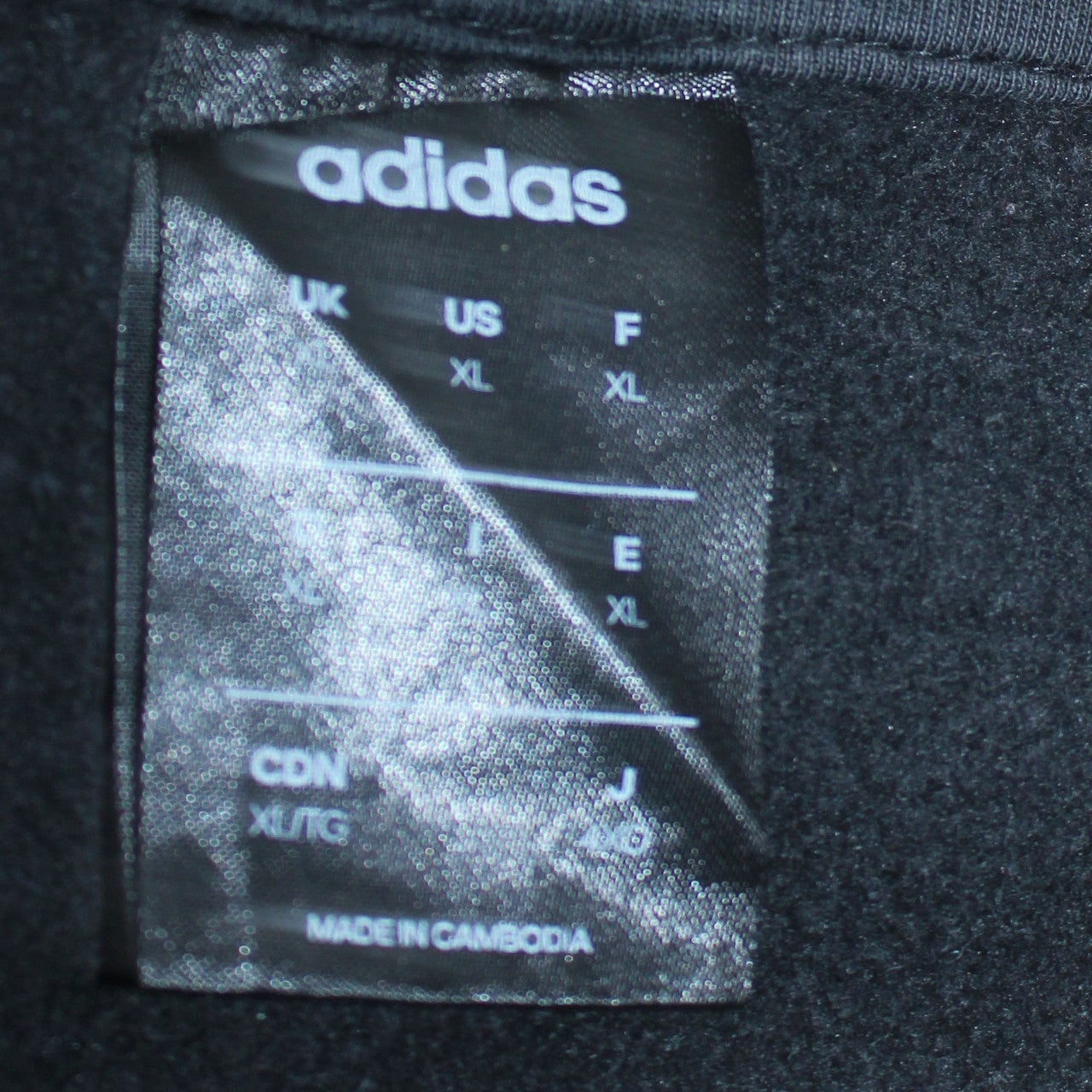 Adidas Men Black XL Pullover Hoodie Fleece Logo Sweatshirt