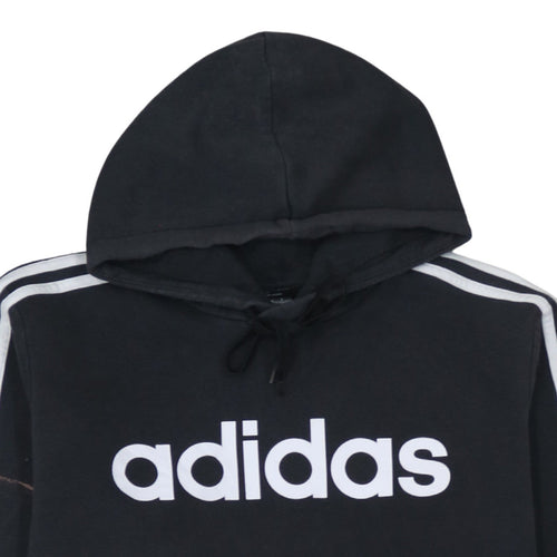 Adidas Men Black XL Pullover Hoodie Fleece Logo Sweatshirt
