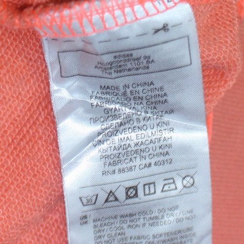 Adidas Women’s Coral Pink Hoodie Small Cotton Pullover with Logo