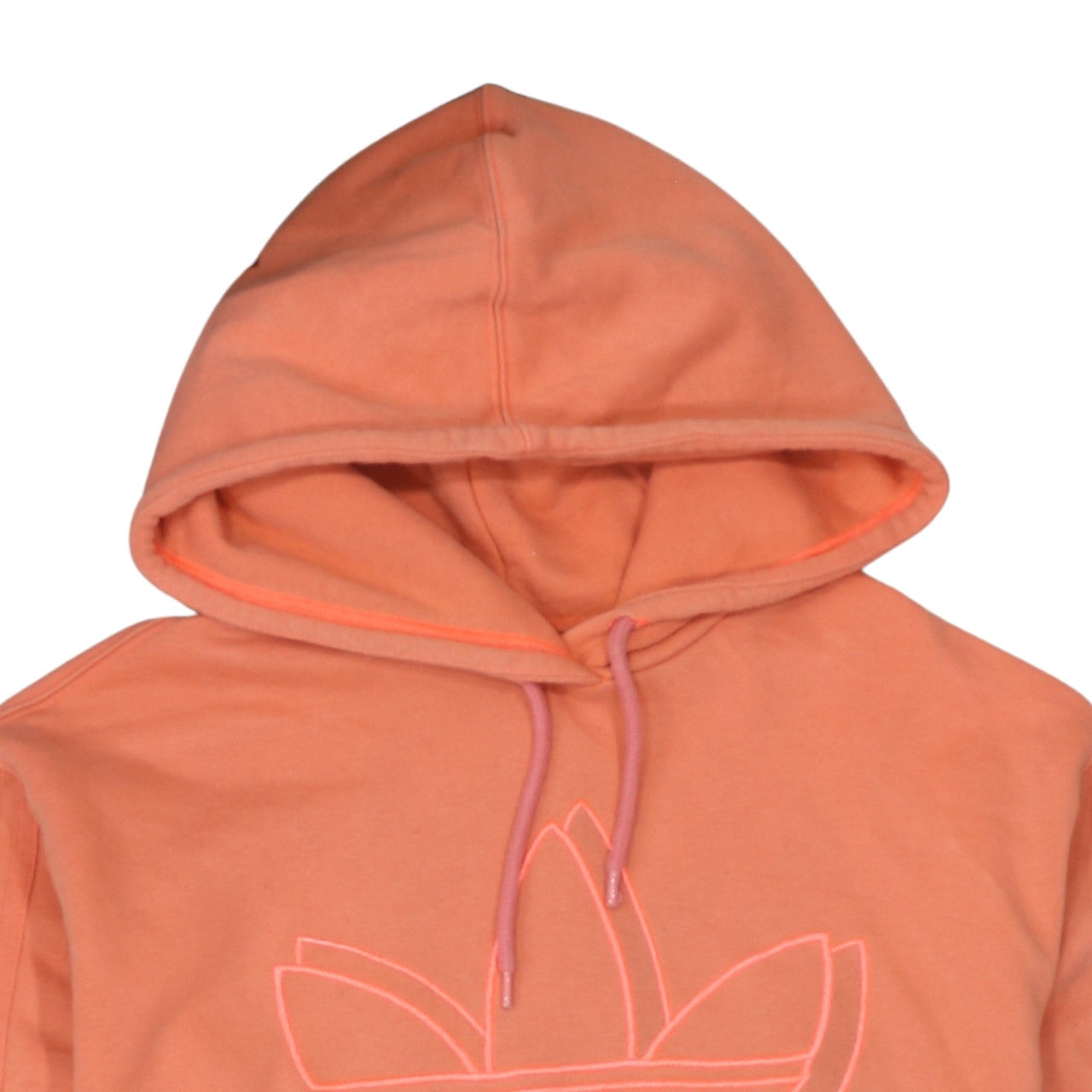 Adidas Women’s Coral Pink Hoodie Small Cotton Pullover with Logo