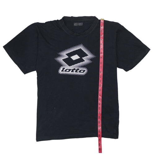 Lotto Mens Black XL Graphic Print Sports Crew Neck T-Shirt