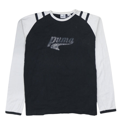 Puma Men's Black Long Sleeve Colourblock Cotton Top L