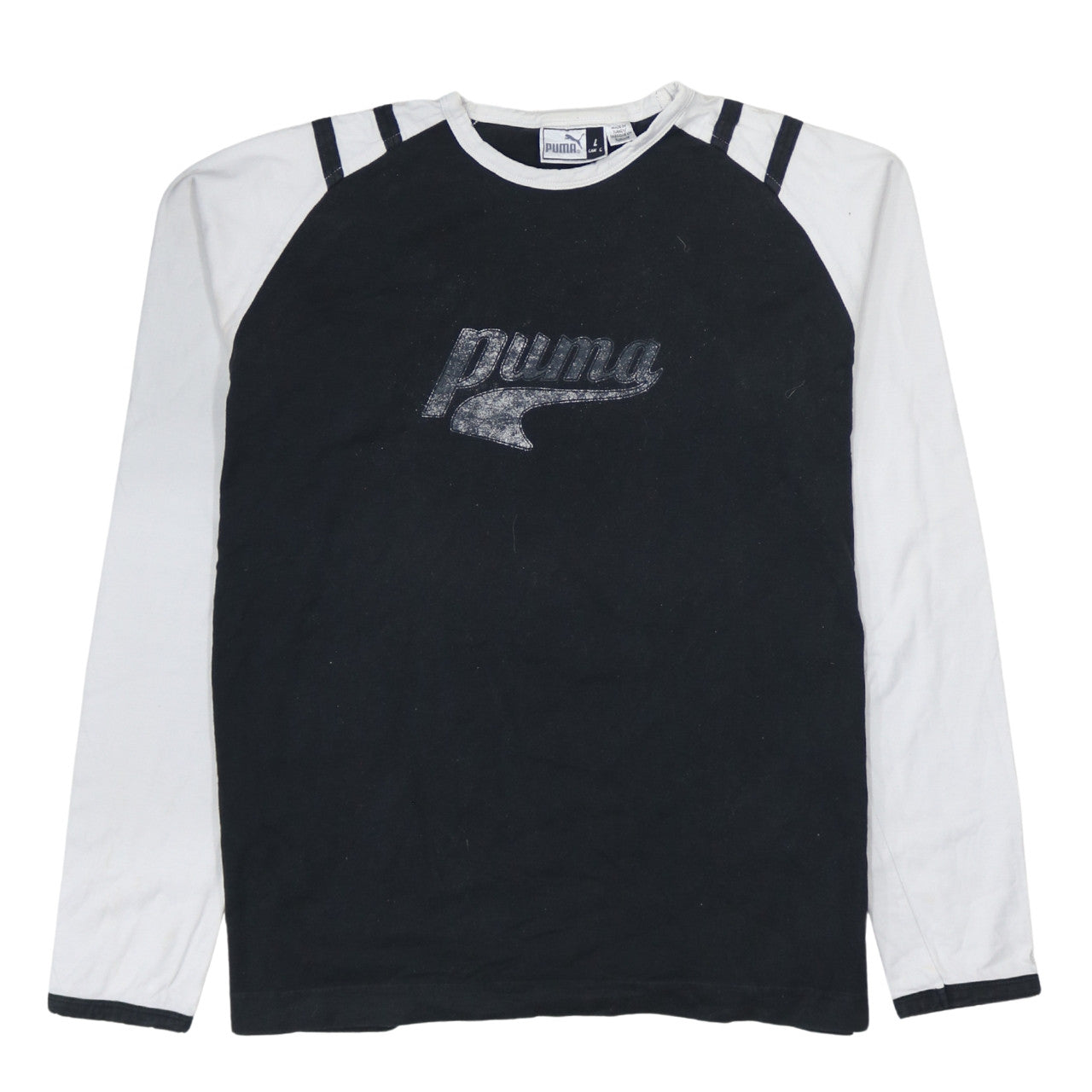 Puma Men's Black Long Sleeve Colourblock Cotton Top L