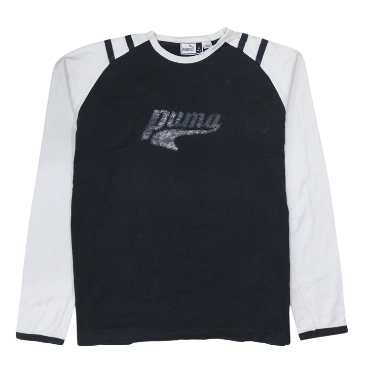 Puma Men's Black Long Sleeve Colourblock Cotton Top L