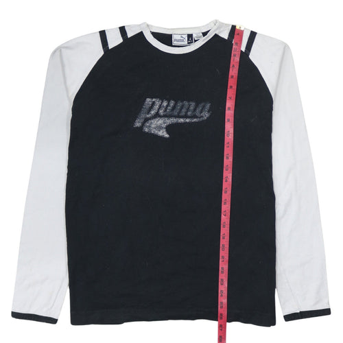 Puma Men's Black Long Sleeve Colourblock Cotton Top L