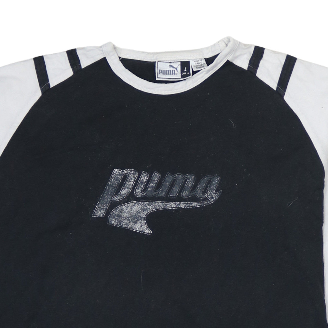 Puma Men's Black Long Sleeve Colourblock Cotton Top L