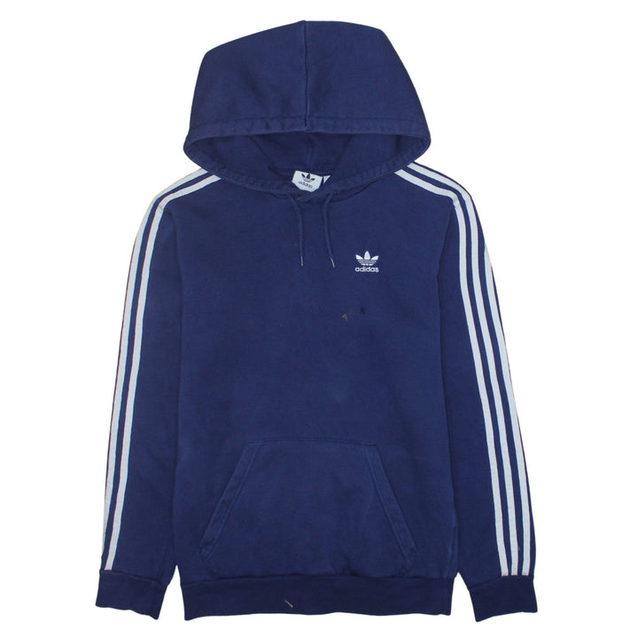 Adidas Men's Blue Pullover Hoodie XS Classic 3-Stripes Fleece