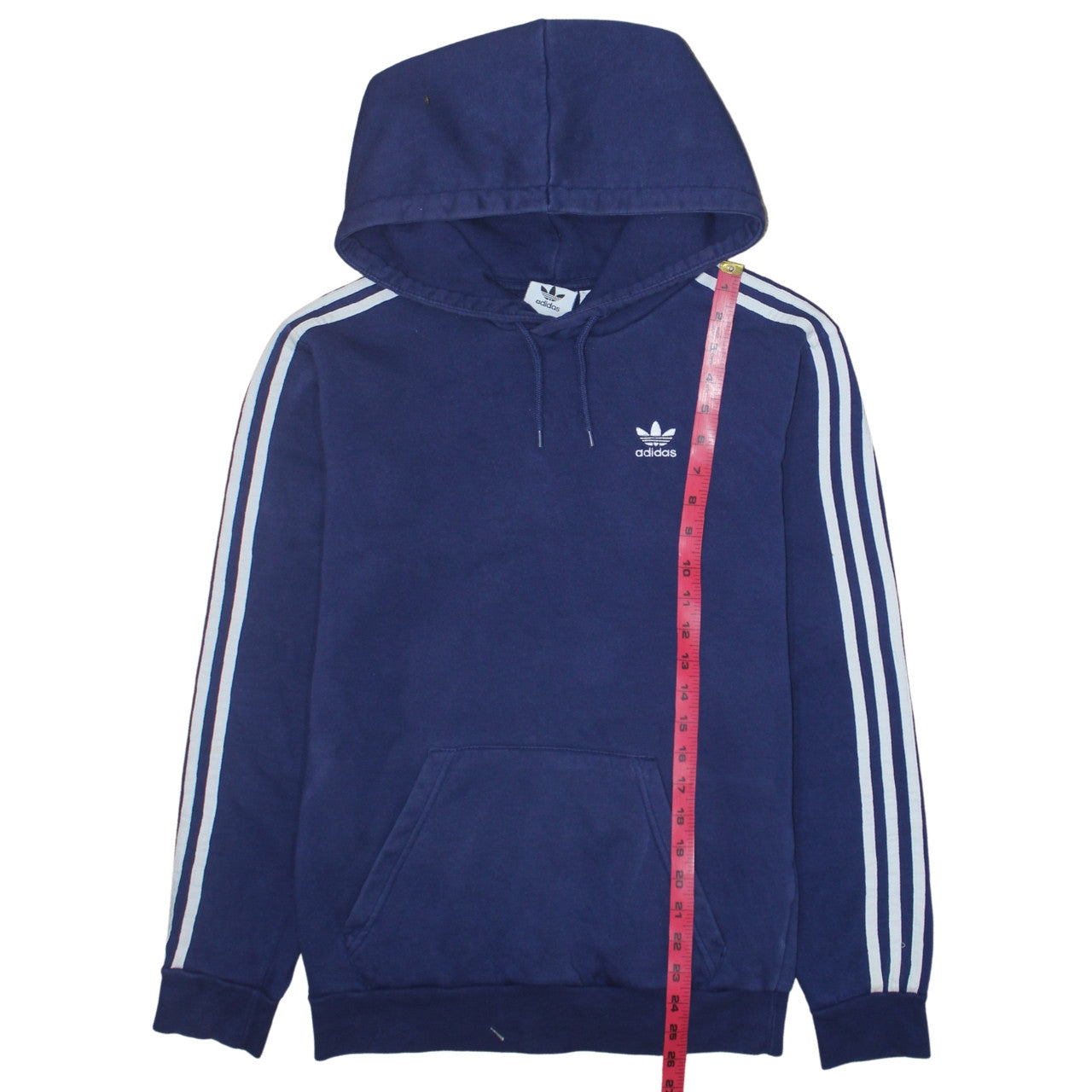 Adidas Men's Blue Pullover Hoodie XS Classic 3-Stripes Fleece