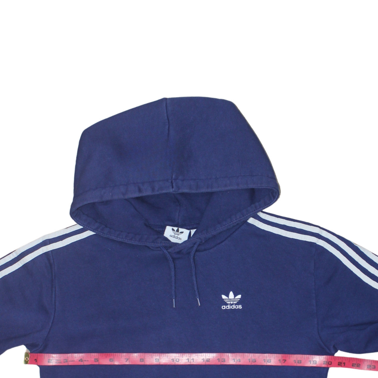Adidas Men's Blue Pullover Hoodie XS Classic 3-Stripes Fleece