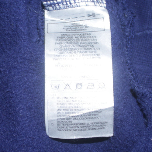Adidas Men's Blue Pullover Hoodie XS Classic 3-Stripes Fleece