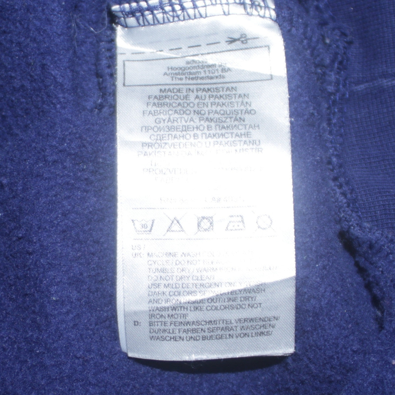 Adidas Men's Blue Pullover Hoodie XS Classic 3-Stripes Fleece