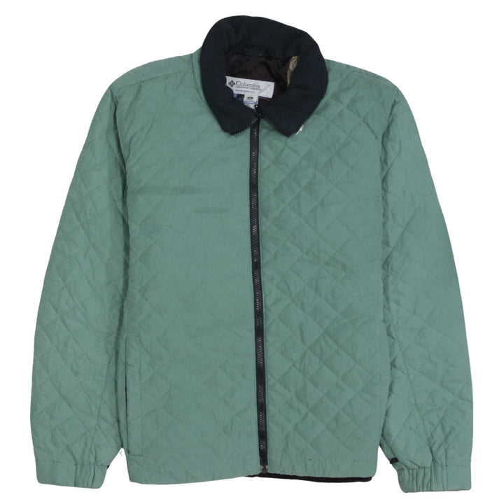 Columbia Women's Green Quilted Full Zip Mid-Length Jacket XL