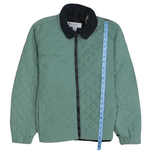 Columbia Women's Green Quilted Full Zip Mid-Length Jacket XL