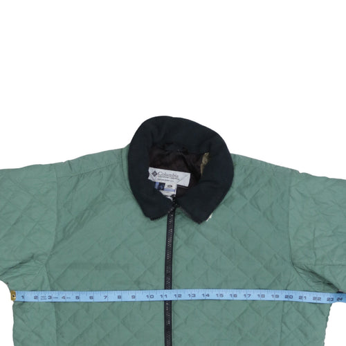 Columbia Women's Green Quilted Full Zip Mid-Length Jacket XL