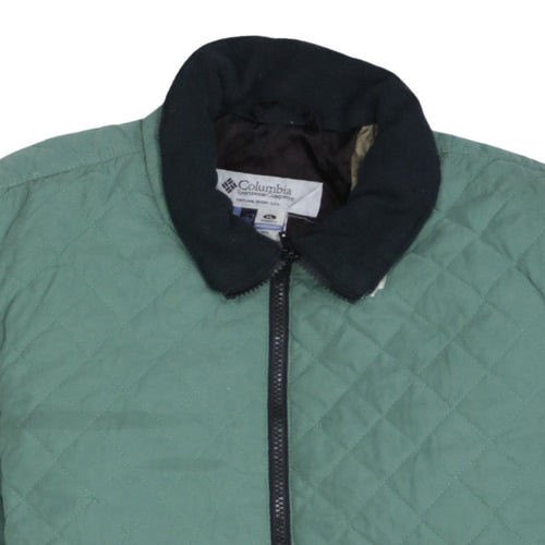 Columbia Women's Green Quilted Full Zip Mid-Length Jacket XL