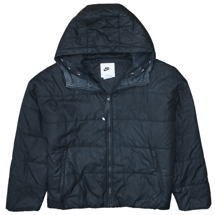 Nike Womens Black Therma-Fit Hooded Puffer Jacket L