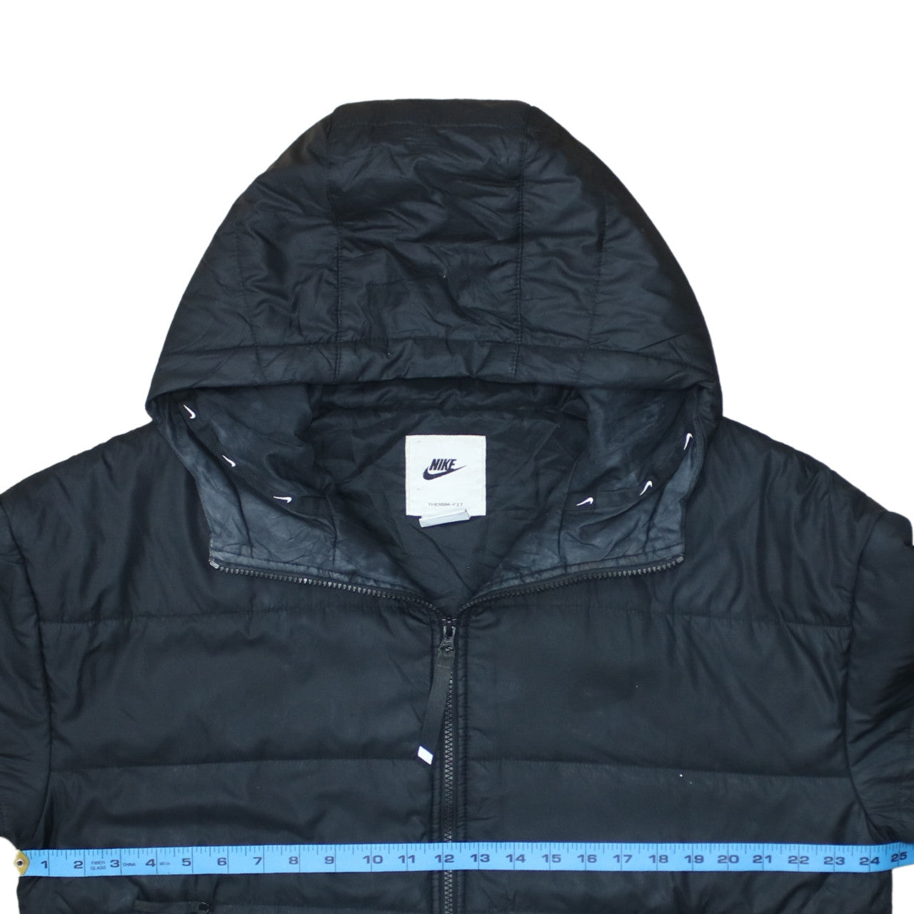 Nike Womens Black Therma-Fit Hooded Puffer Jacket L