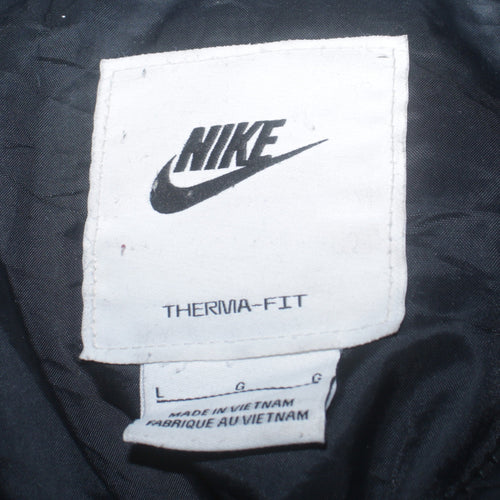 Nike Womens Black Therma-Fit Hooded Puffer Jacket L