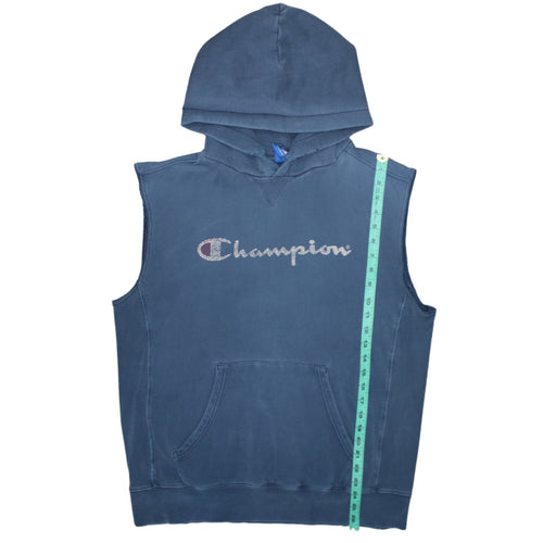 Champion Men's Blue Sleeveless Hoodie XL Sports Vest
