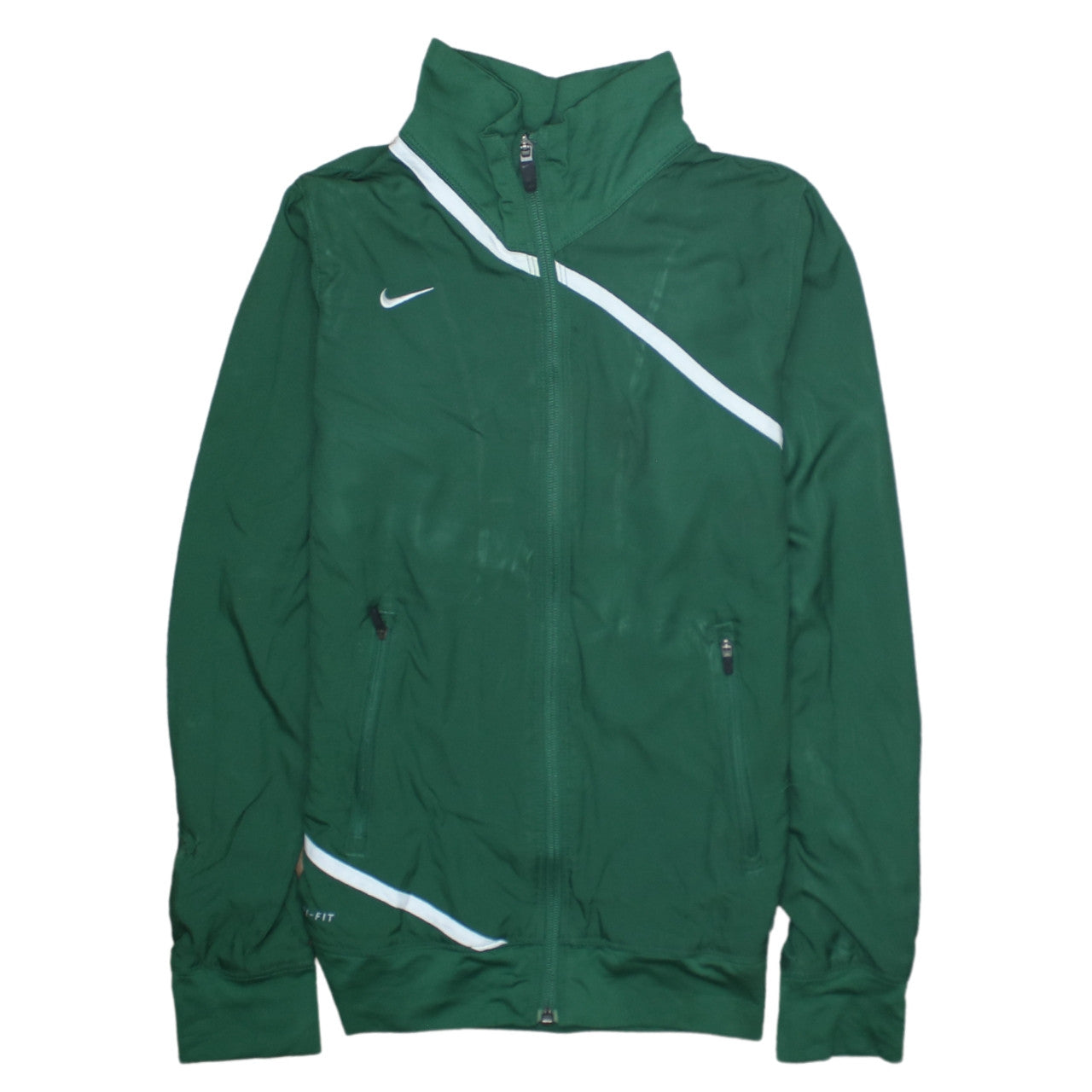 Nike Boys Green Dri-FIT Track Jacket Size 16 Years Full Zip Sports Top