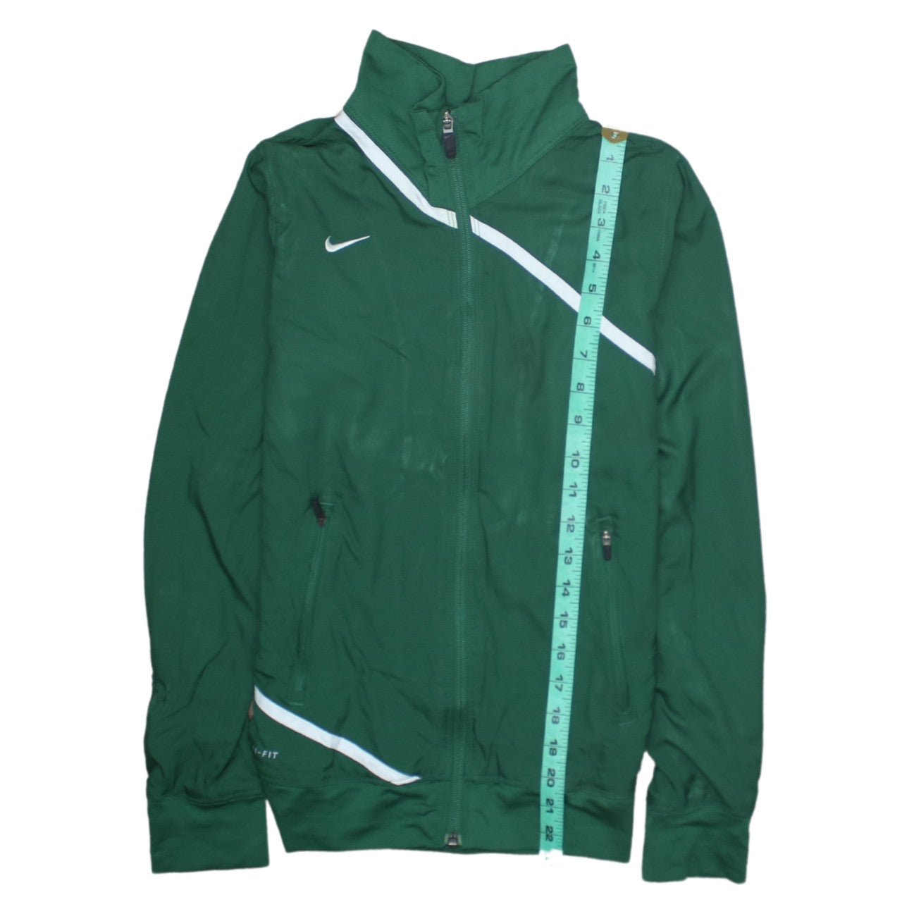 Nike Boys Green Dri-FIT Track Jacket Size 16 Years Full Zip Sports Top
