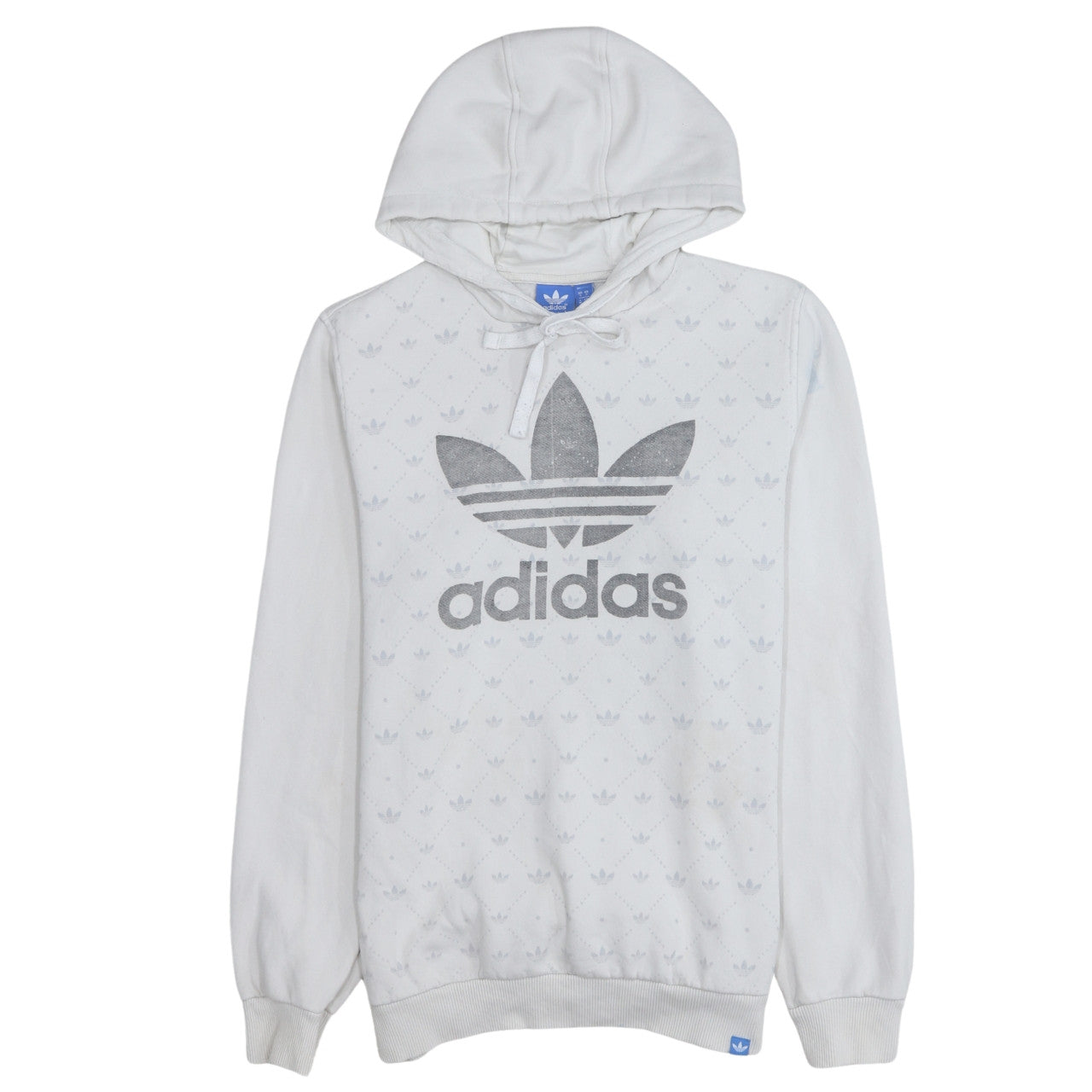 Adidas Men's White Pullover Hoodie Small Graphic Logo Sportswear