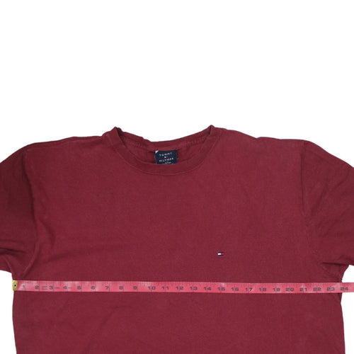 Tommy Hilfiger Men Red Cotton Crew Neck Short Sleeve T-Shirt Size L