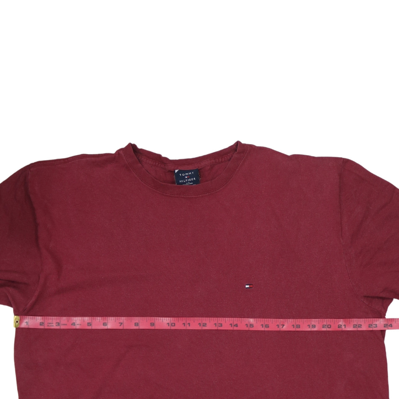 Tommy Hilfiger Men Red Cotton Crew Neck Short Sleeve T-Shirt Size L
