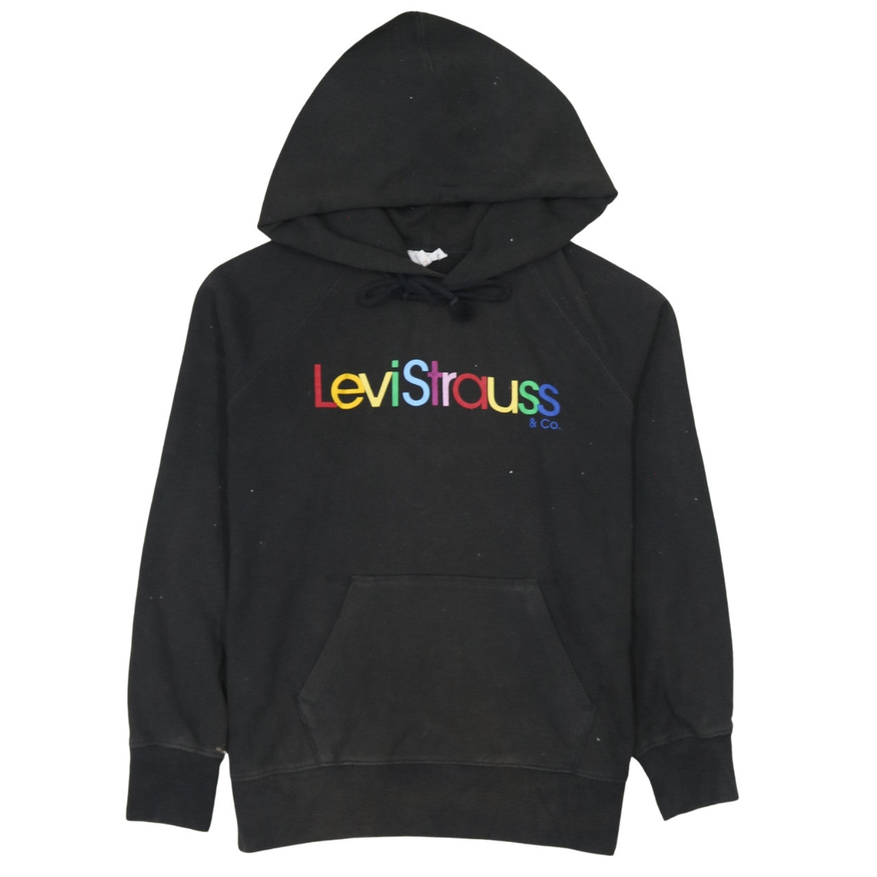 Levi's Men's Black Small Pullover Hoodie with Rainbow Embroidered Logo
