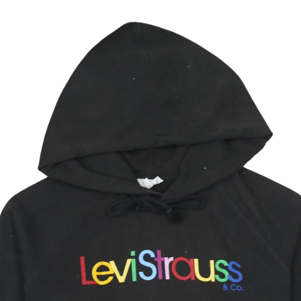 Levi's Men's Black Small Pullover Hoodie with Rainbow Embroidered Logo